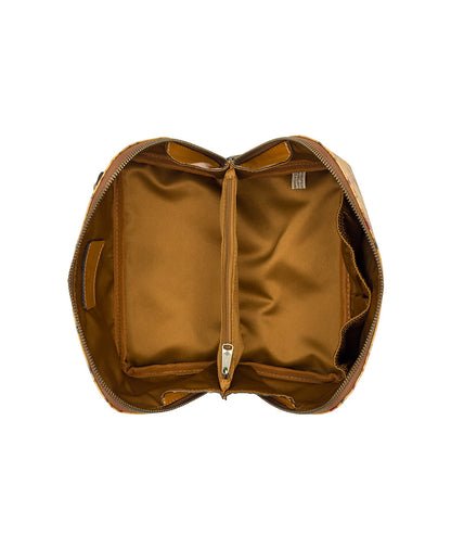 Patricia Nash Clancy Cosmetic Case - Patina Coated Linen Canvas - Fleur de Jardin
