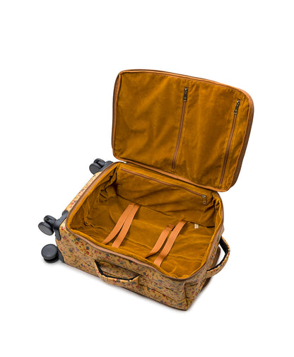 Patricia Nash Cagliari Roller Duffel - Patina Coated Linen Canvas - Fleur de Jardin