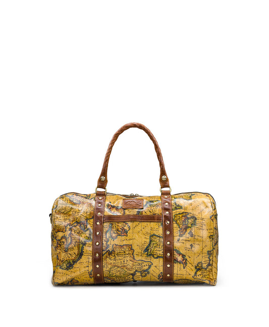 Patricia Nash Milano Weekender Duffel Bag - European Map Leather