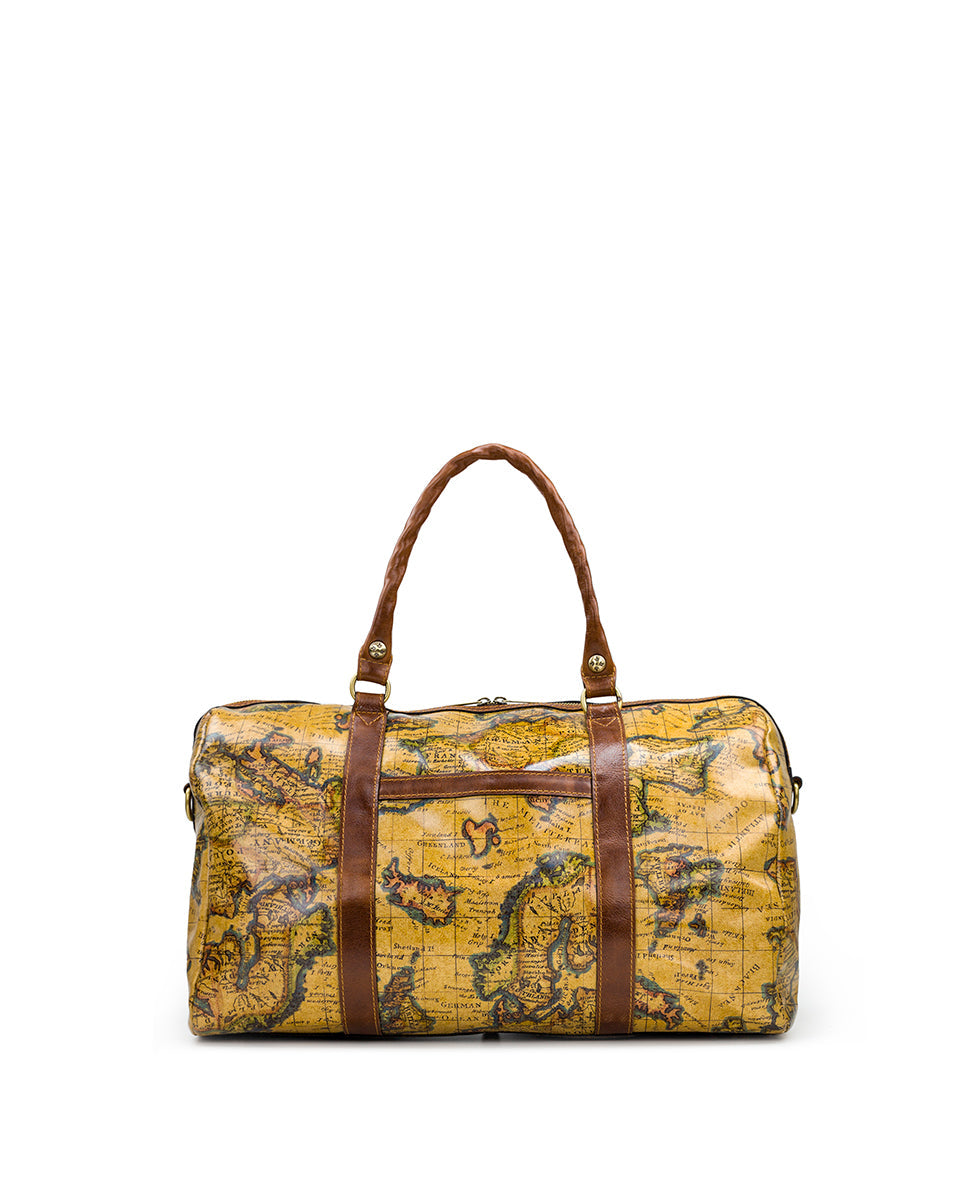 Patricia Nash Milano Weekender Duffel Bag - European Map Leather