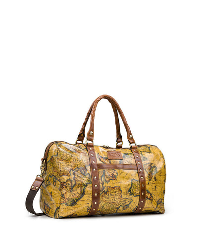 Patricia Nash Milano Weekender Duffel Bag - European Map Leather