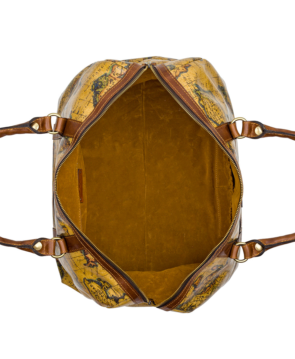 Patricia Nash Milano Weekender Duffel Bag - European Map Leather