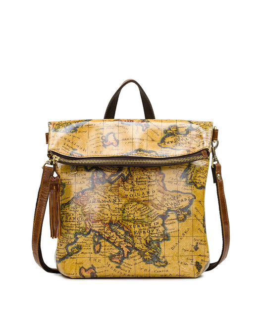 Patricia Nash Luzille Convertible Backpack- European Map