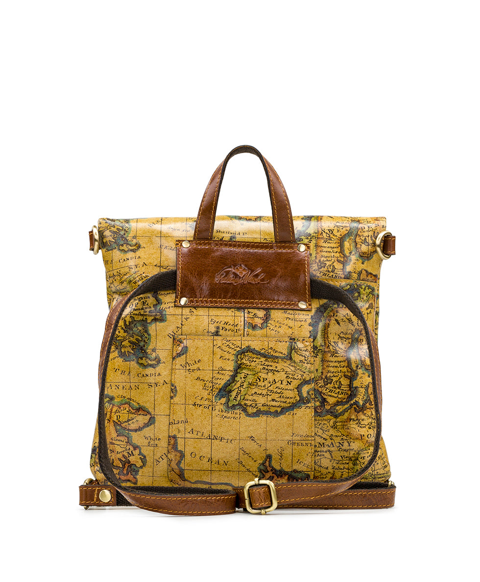 Patricia Nash Luzille Convertible Backpack- European Map