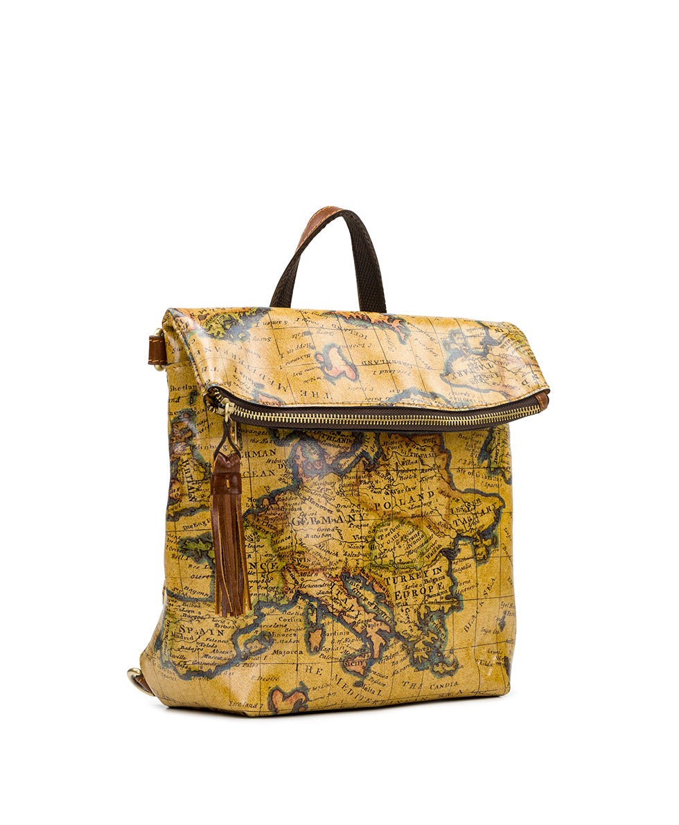 Patricia Nash Luzille Convertible Backpack- European Map