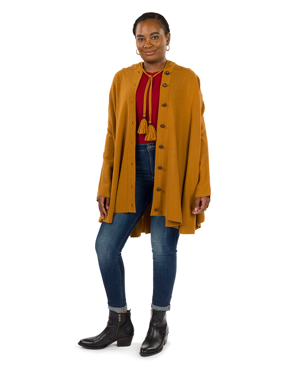Patricia Nash Hooded Cape with Buttons - Vintage