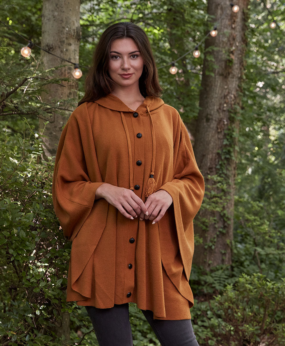 Patricia Nash Hooded Cape with Buttons - Vintage