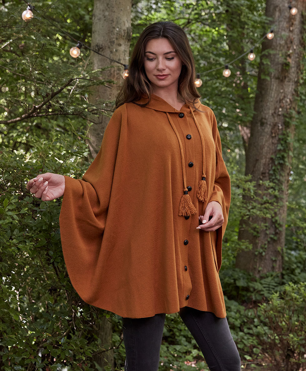 Patricia Nash Hooded Cape with Buttons - Vintage