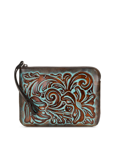 Patricia Nash Cassini Wristlet - Tooled Turquoise