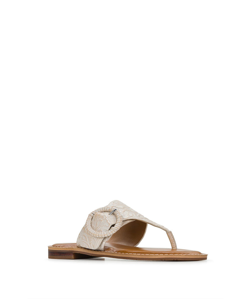 Patricia Nash Fulvia Sandal - Tooled - Chalk White