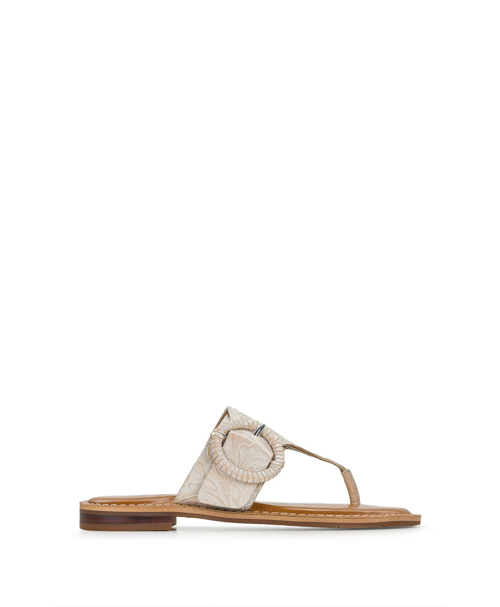Patricia Nash Fulvia Sandal - Tooled - Chalk White