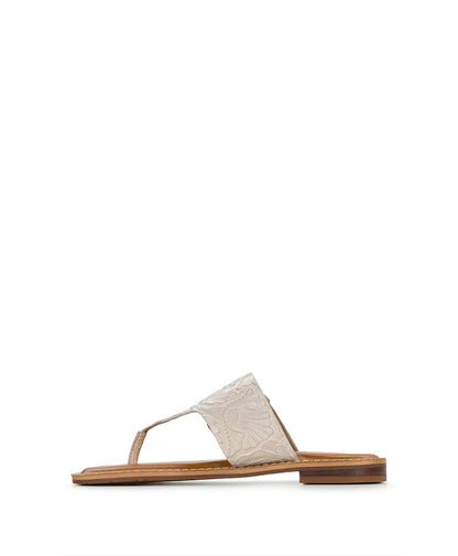 Patricia Nash Fulvia Sandal - Tooled - Chalk White