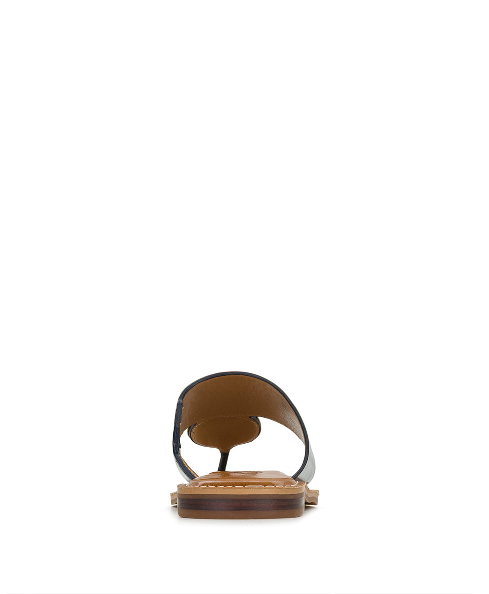 Patricia Nash Niki Compass Medallion Sandal - Leather - Denim Blue