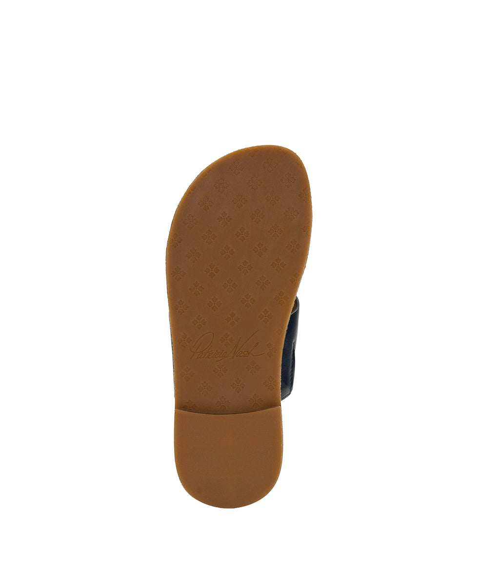 Patricia Nash Niki Compass Medallion Sandal - Leather - Denim Blue