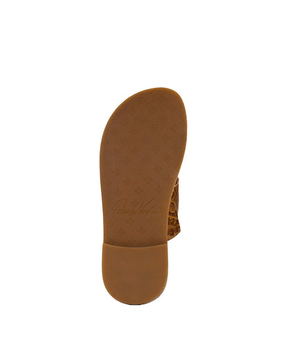 Patricia Nash Niki Compass Medallion Sandal - Brazilian Supple Tooled - Light Tan