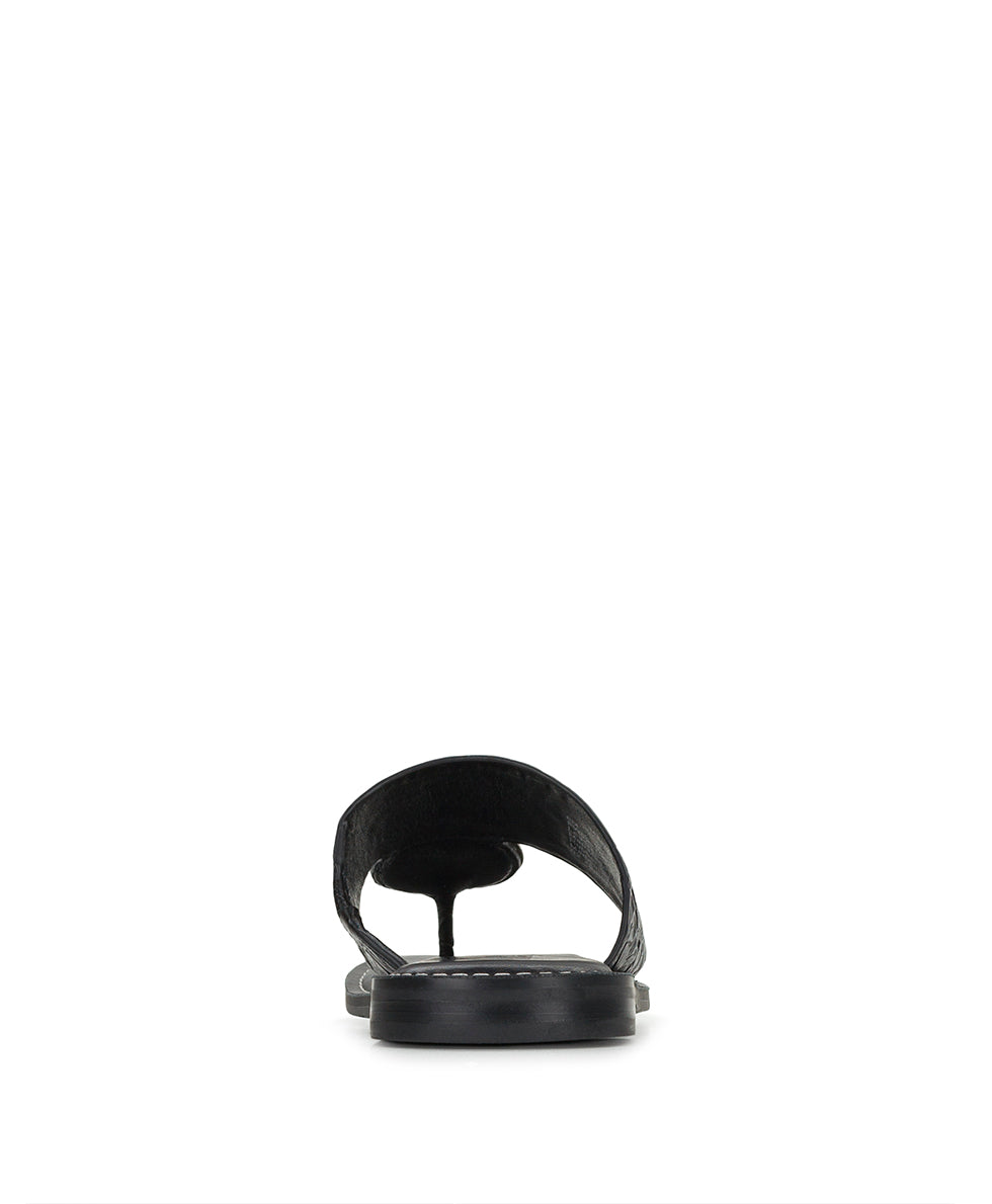 Patricia Nash Niki Compass Medallion Sandal - Brazilian Supple Tooled - Black