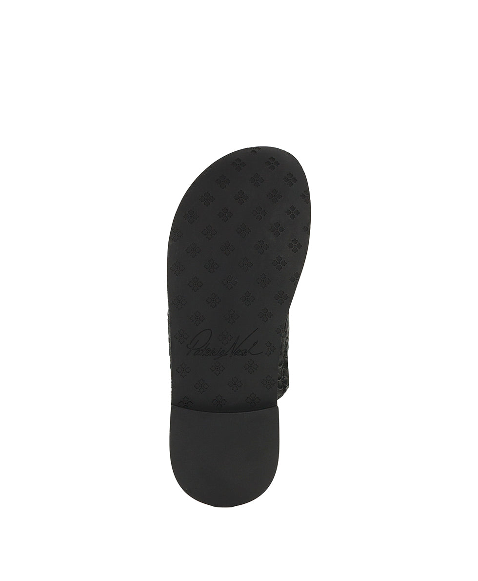 Patricia Nash Niki Compass Medallion Sandal - Brazilian Supple Tooled - Black
