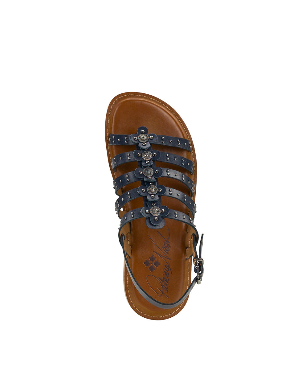 Patricia Nash Erba Sandals - Studded - Denim Blue