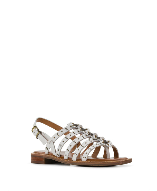 Patricia Nash Erba Sandals - Studded - Chalk White