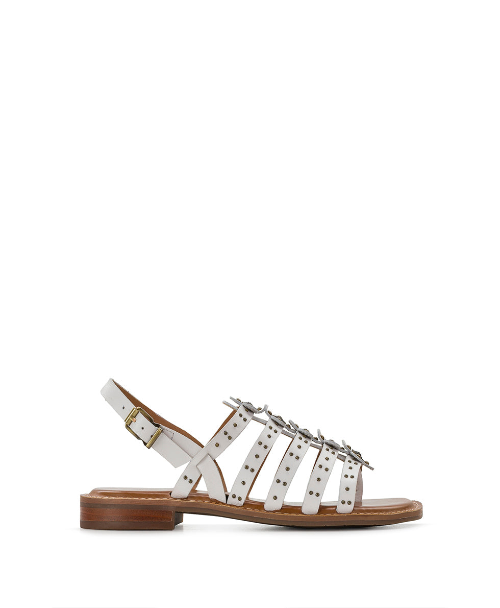 Patricia Nash Erba Sandals - Studded - Chalk White