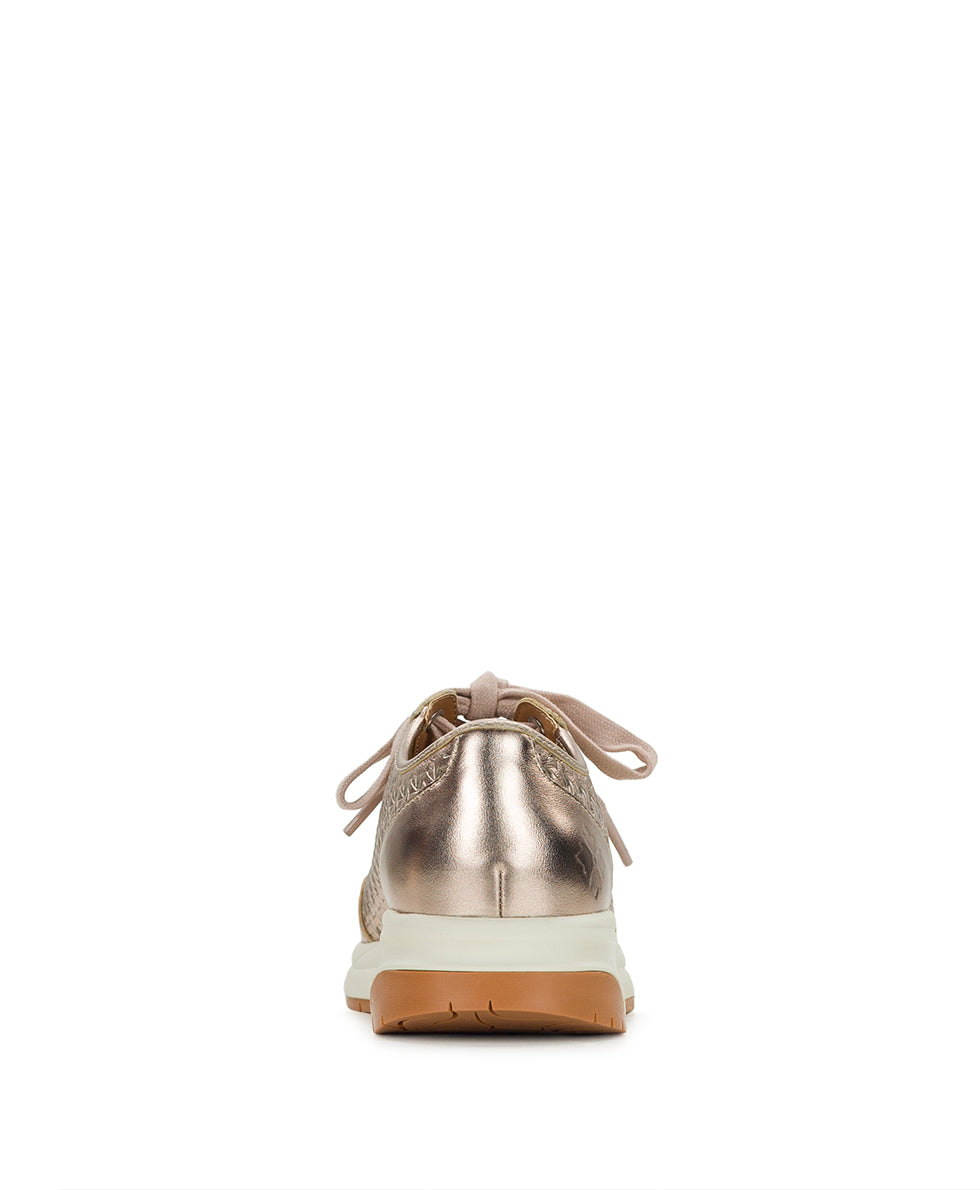 Patricia Nash Milla Perforated Sneaker – Perforated Leather - Champagne