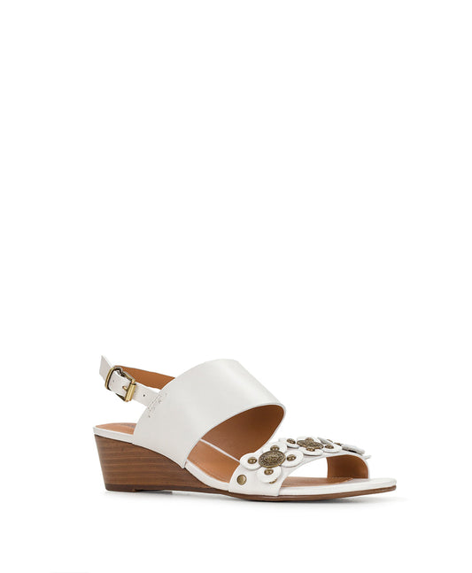 Patricia Nash Mirella Wedge - Floral Embellishment - Chalk White