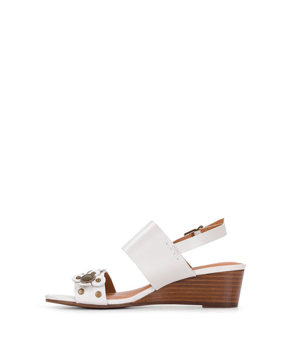 Patricia Nash Mirella Wedge - Floral Embellishment - Chalk White