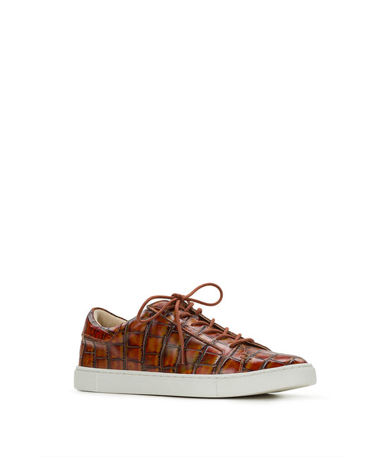 Patricia Nash Uma Sneaker - Vintage Distressed Croc Leather ‑ Autumn