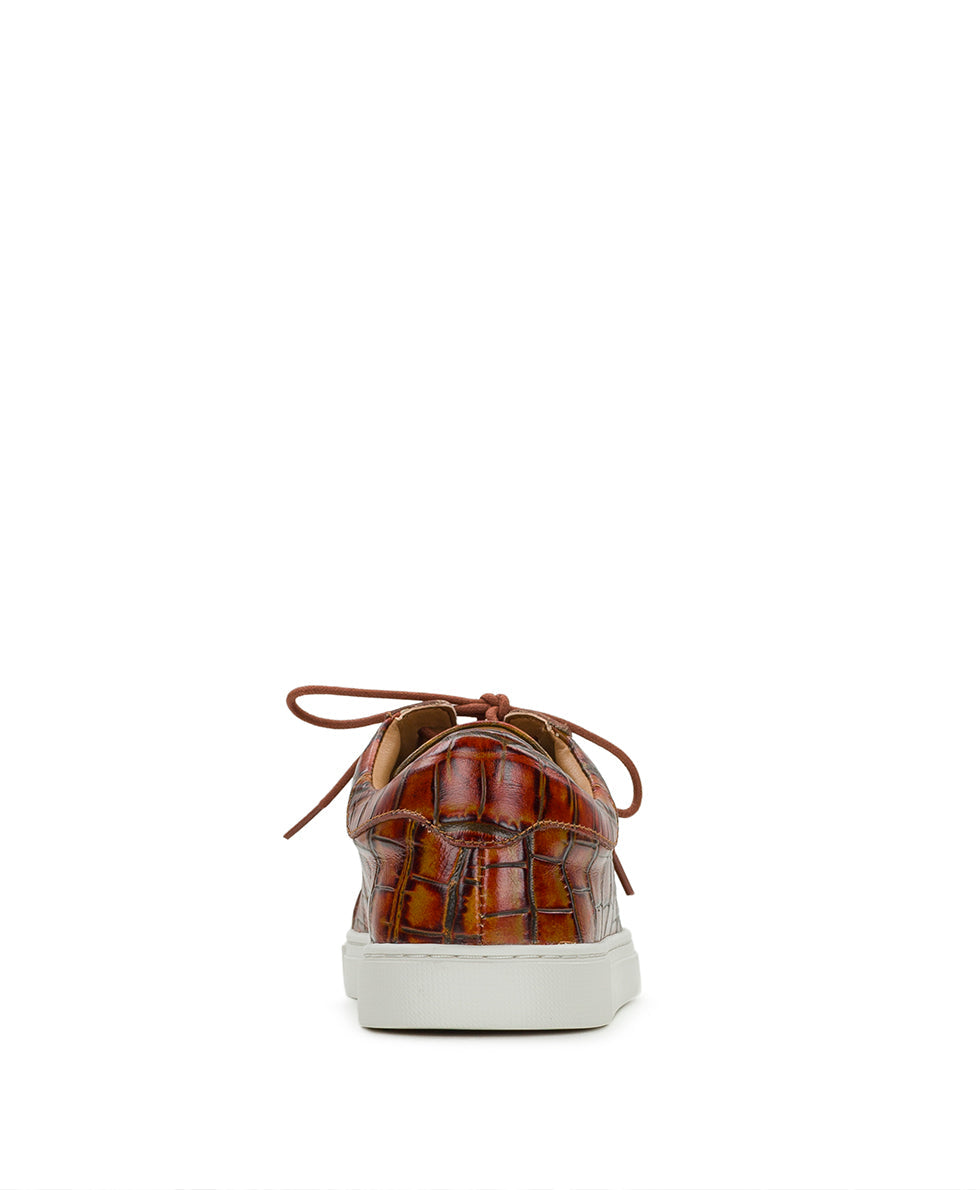 Patricia Nash Uma Sneaker - Vintage Distressed Croc Leather ‑ Autumn
