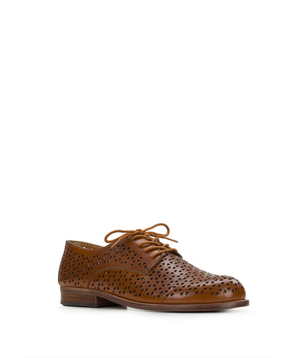 Patricia Nash Silvio Oxford Shoes - Perforated Leather ‑ Tan
