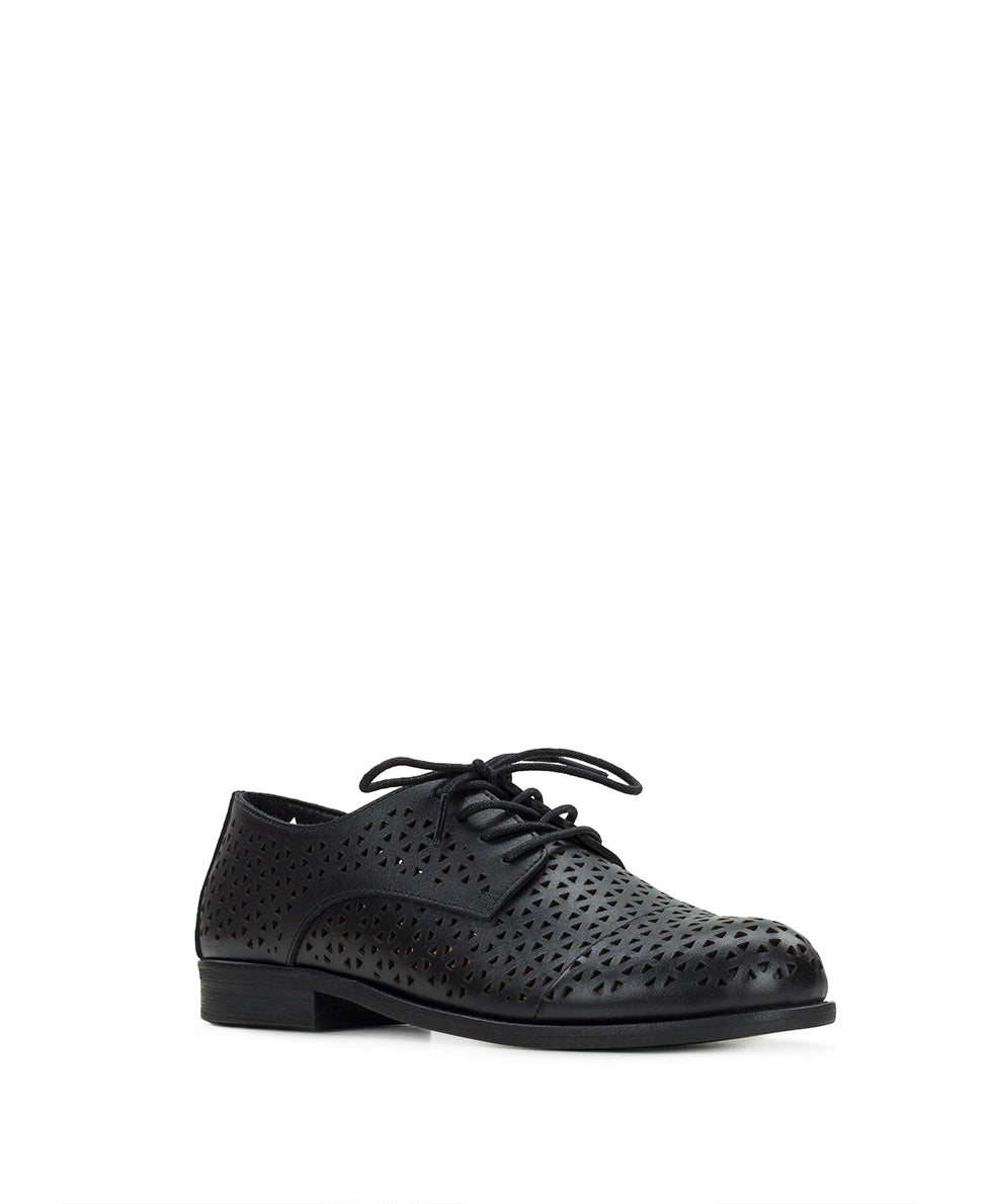 Patricia Nash Silvio Oxford Shoes - Perforated Leather ‑ Black