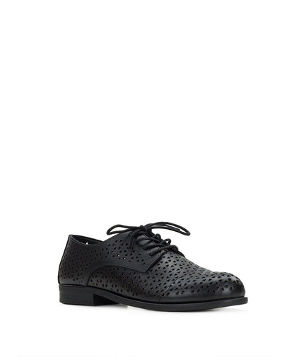 Patricia Nash Silvio Oxford Shoes - Perforated Leather ‑ Black