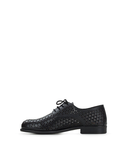 Patricia Nash Silvio Oxford Shoes - Perforated Leather ‑ Black