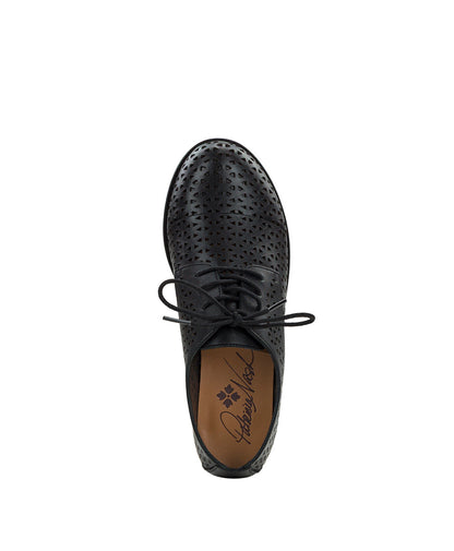 Patricia Nash Silvio Oxford Shoes - Perforated Leather ‑ Black