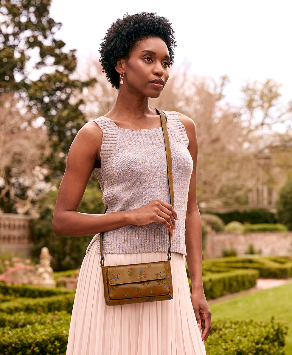 Patricia Nash Dovera Crossbody - Fleur de Jardin Embossed