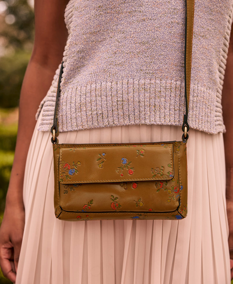 Patricia Nash Dovera Crossbody - Fleur de Jardin Embossed