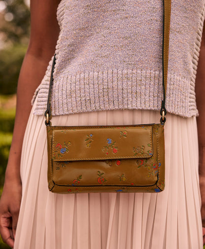 Patricia Nash Dovera Crossbody - Fleur de Jardin Embossed