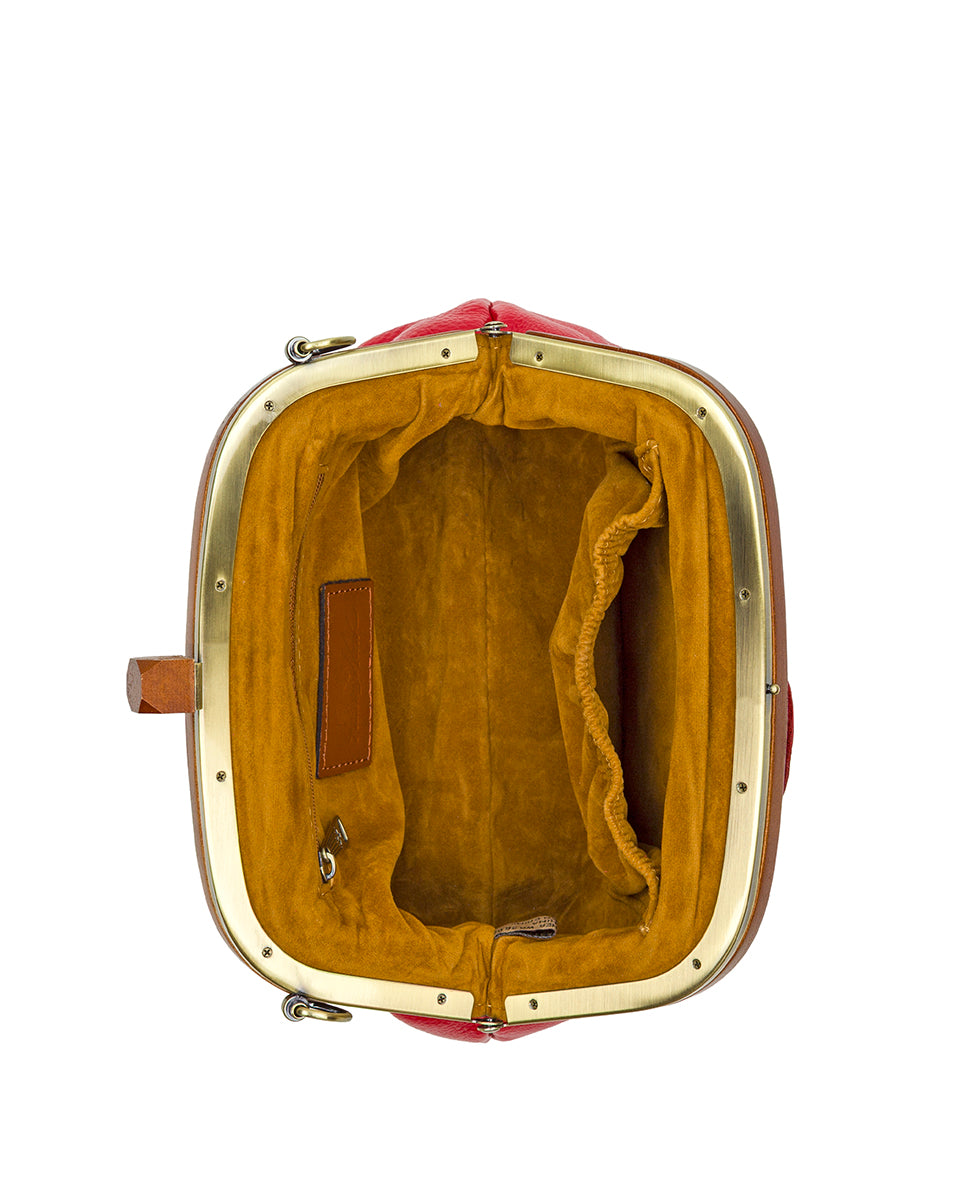 Patricia Nash Joelle Wooden Frame Crossbody - Rugged Natural Grain Leather
