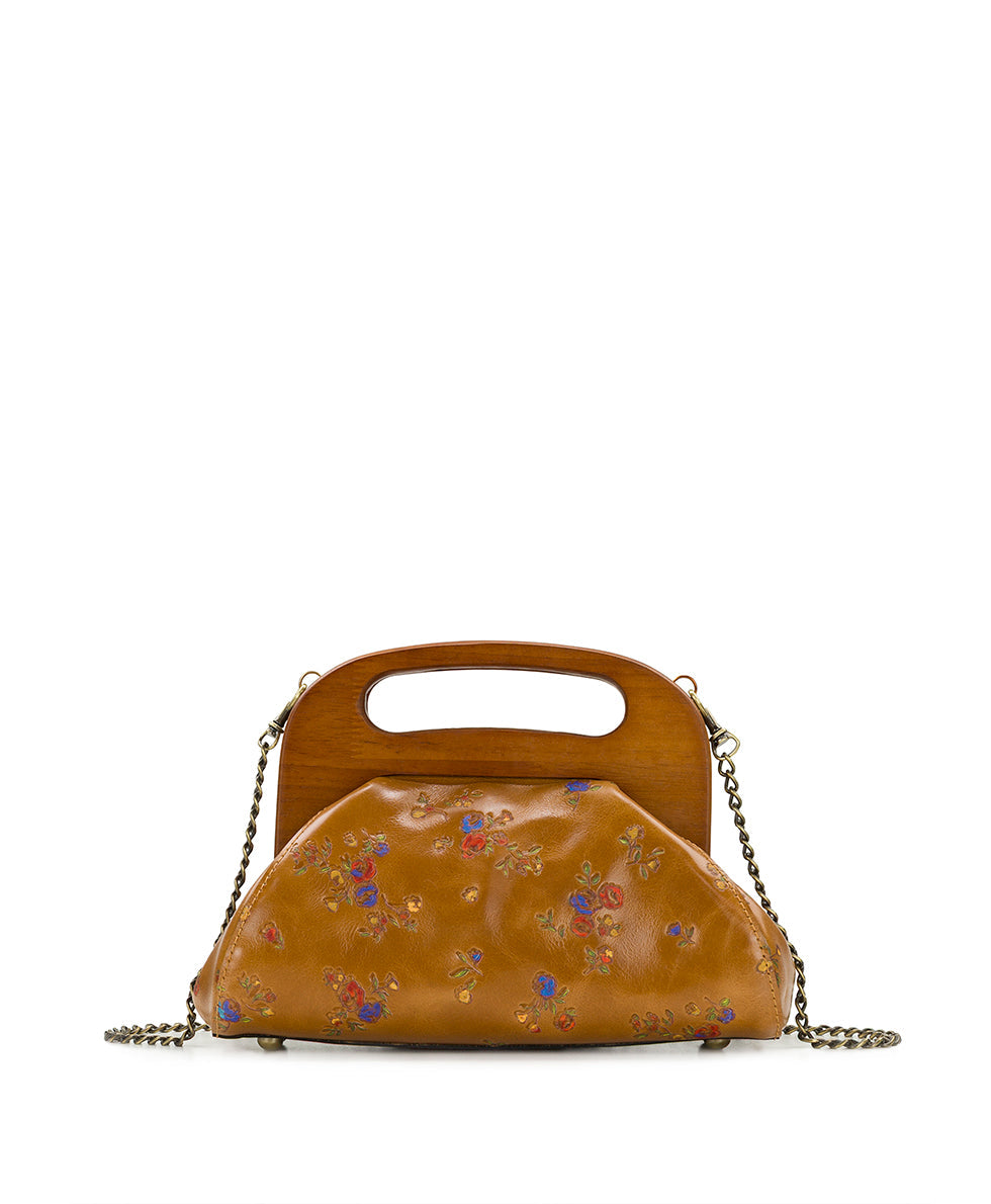 Patricia Nash Meuse Wooden Frame Crossbody - Fleur de Jardin Embossed