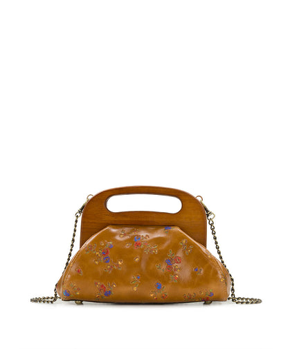 Patricia Nash Meuse Wooden Frame Crossbody - Fleur de Jardin Embossed