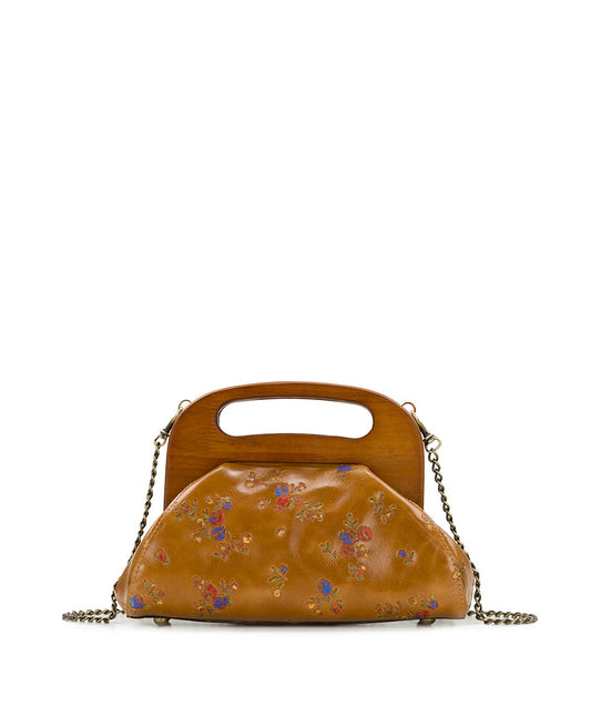 Patricia Nash Meuse Wooden Frame Crossbody - Fleur de Jardin Embossed