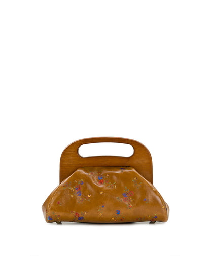 Patricia Nash Meuse Wooden Frame Crossbody - Fleur de Jardin Embossed