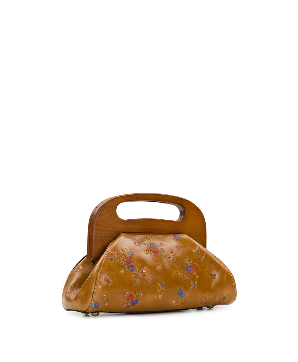 Patricia Nash Meuse Wooden Frame Crossbody - Fleur de Jardin Embossed
