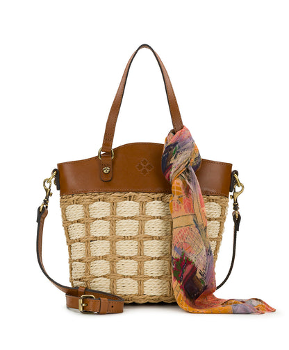 Patricia Nash Montella Basket Bag with Scarf - Specialty Woven