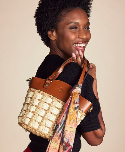 Patricia Nash Montella Basket Bag with Scarf - Specialty Woven