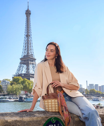 Patricia Nash Montella Basket Bag with Scarf - Specialty Woven