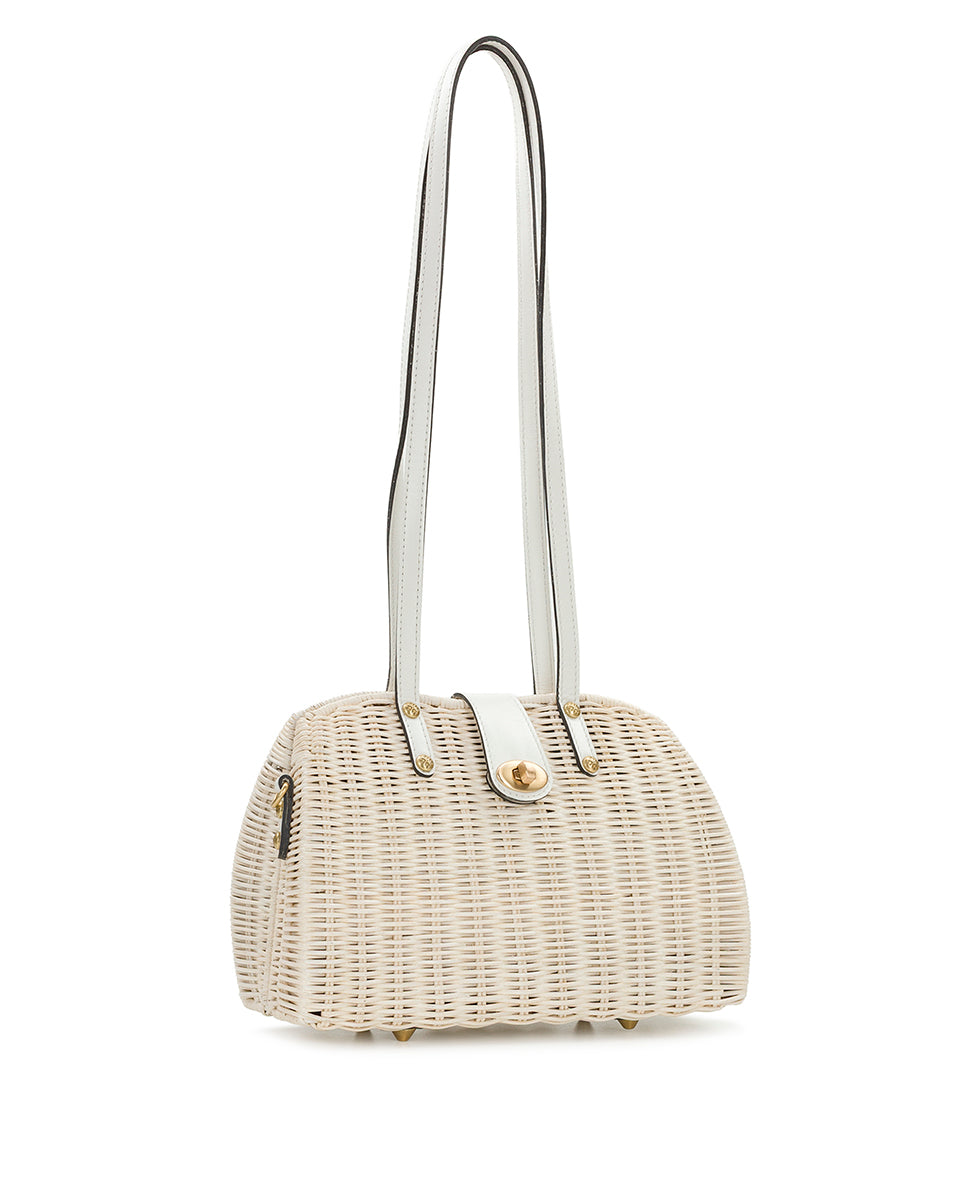 Patricia Nash Isere Wicker Satchel with Scarf - Spring Wicker
