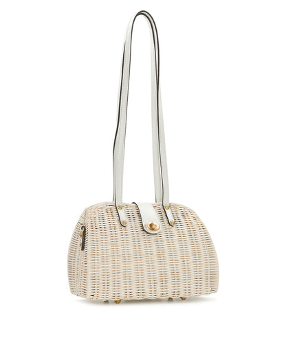 Patricia Nash Isere Wicker Satchel with Scarf - Spring Wicker