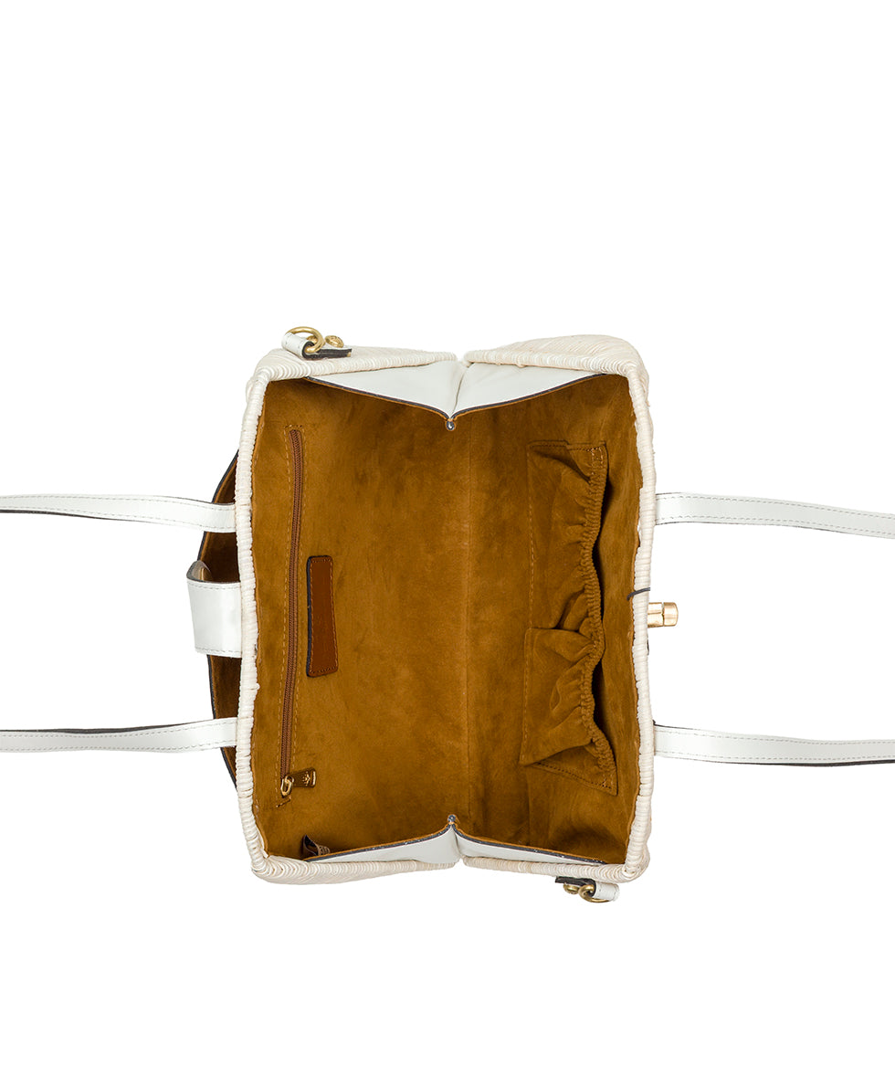 Patricia Nash Isere Wicker Satchel with Scarf - Spring Wicker
