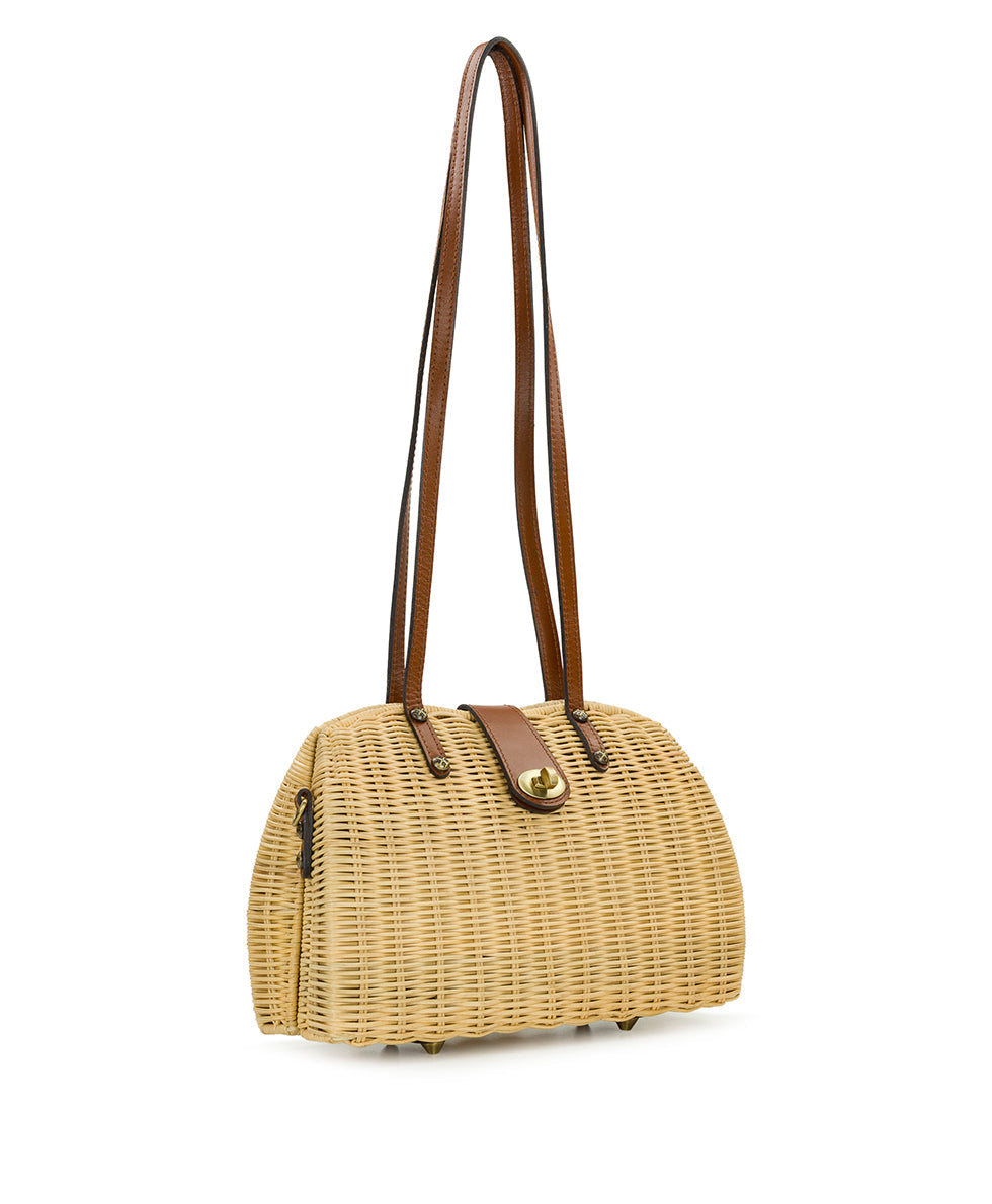 Patricia Nash Isere Wicker Satchel with Scarf - Spring Wicker